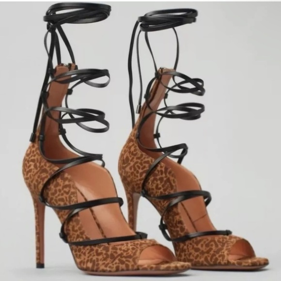🆕 LITA King Cheetah Italian Strappy Heel Sandal New In Box - Picture 1 of 7